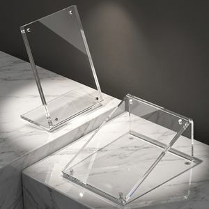Support de prix en acrylique transparent, porte-panneau de table format A4 blanc, pratique pour les magasins de détail - Product Image 1