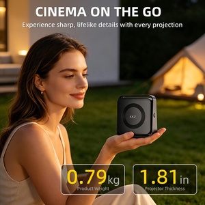 Proyector de Bolsillo con Enfoque Automático, Resolución Nativa 720P, Sistema Android 14, Compatible con 4K, Mini, con Altavoz Integrado, para el Hogar, Dormitorio, Juegos al Aire Libre - Product Image 3