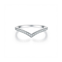 Ensemble de bagues empilables en argent S925 avec zircone taille cerf-volant 6*8mm, ton platine, pour femme, idéal pour mariage et fiançailles, vente en gros