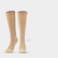 Chaussettes de compression montantes en nylon tricoté écologiques, à fermeture éclair, pour la course et le cyclisme, séchage rapide, respirantes, antidérapantes, collection printemps