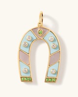Colgante de Joyería Personalizada de Moda DIY con Cadena Básica, Diseño Herradura y Mariposa, Chapado en Oro