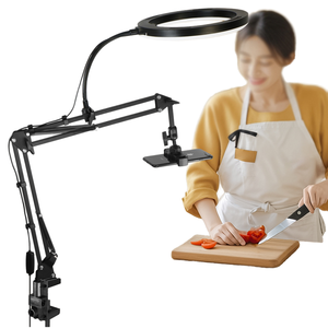 Support de téléphone multi-angle avec trépied et anneau lumineux LED pour vidéo et photo, idéal pour la prise de vue haute et l'utilisation sur bureau, fonctionnalité flexible - Product Image 1
