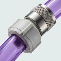 Tuyau en PVC transparent violet durable de 30 m, résistant aux UV et aux intempéries, flexible, avec connecteurs étanches