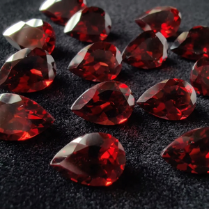 Granat rouge naturel de haute qualité, taille poire 10x8 MM, pierre précieuse facettée en vrac, pierre rouge pour fabricants de bijoux et acheteurs en gros - Product Image 4