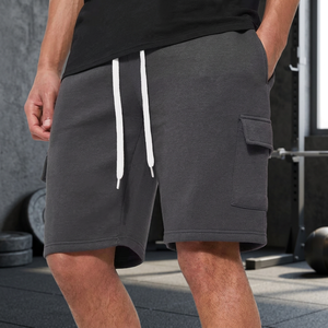 Men's Solid 100% Cotton <b>Cargo</b> Streetwear Shorts with Elastic Waist and Pockets-Streetwear Essentials by - Product Image 3