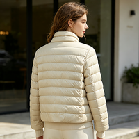 Veste brillante pour femme, manteau léger en nylon rembourré, chaud pour l'hiver, col montant, matelassé, résistant aux bulles, vêtement d'extérieur brillant, OEM/ODM personnalisé