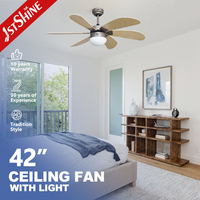Ventilateur de plafond intelligent 1stshine avec télécommande, éclairage LED intégré, qualité supérieure, fiable et élégant, idéal pour la maison connectée (vente en gros)