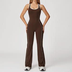 Traje de Yoga con Espalda Descubierta y Torsión, Ligero, de Secado Rápido, Sin Costuras, de Spandex/Nailon, para Danza y Deportes, con Efecto Levanta Glúteos - Product Image 5