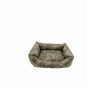 Cuccia per Animali Domestici di Alta Gamma in Camoscio Goffrato Effetto Invecchiato, Modello YM7943, Colore Kaki Scuro - Product Image 2