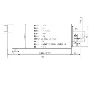 HQD Round Shape Air Cooling 1.5kw ER11 High Speed Spindle Motor for <b>Mini</b> <b>Router</b> GDF80-24Z/1.5 HQD Round Shape Air Cooling 1.5kw - Product Image 4