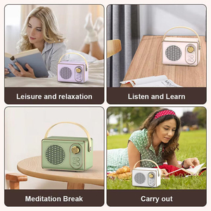 Retro Blue Tooth Speaker Vintage Mini Portable Speaker Memory Card AUX <b>USB</b> Rechargeable <b>MP3</b> <b>Player</b> for Camping Party Gift - Product Image 5
