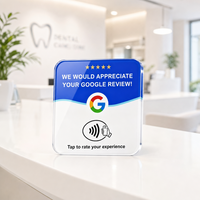 Autocollant de table NFC en acrylique pour carte de commentaires Google – Tapper pour commenter (QR NTAG213) pour tables de restaurant