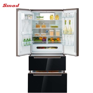 Smad Home Style Luxury French Black Glass Door Frost Free <b>Refrigerator</b> <b>Refrigerator</b> - Product Image 3