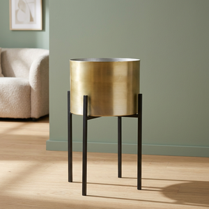 <span class=keywords><strong>Macetero</strong></span> con patas de Metal negro y dorado - Product Image 3