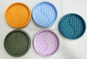 Food Grade Dog Lick Mat Plate Silicone Honeycomb <b>Cat</b> Slow <b>Feeder</b> Bowl with Two Sizes - Product Image 2