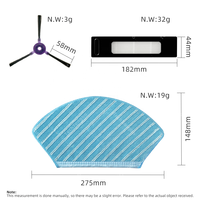 Pièces de rechange compatibles avec l'aspirateur robot Midea M7 Edge, brosse, filtre Hepa, chiffon de nettoyage, accessoires