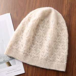 Kanten Gebreide 100% Pure Wollen Beanie Dames Thermische Oorflap Slouchy Hoed Opengewerkte Wintermuts Met All-Match Design Oem & Groothandel - Product Image 6