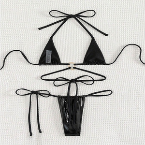 Y banadores sexy thiết kế tắm phù hợp với sáng bóng áo tắm mini Bikini Bộ đồ bơi phụ nữ chuỗi thong Bikini - Product Image 3