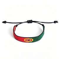 Bracelet tressé personnalisé en perles de rocaille drapeau national du Maroc, ajustable, bijou souvenir pour fan de sport DIY