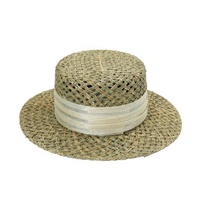 Chapeau de paille tressé à la main pour femme, style printemps/été, creux, à large bord, protection solaire, idéal pour la plage