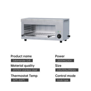 Salamandra Eléctrica Comercial Heavybao, Máquina Asadora de Acero Inoxidable, Electrodoméstico de Cocina de Alta Eficiencia, 2000W, 220-240V - Product Image 2