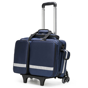 Logo personalizzato Trolley medici infermiere borse medico chiusura lampo salto <span class=keywords><strong>borsa</strong></span> con ruote Utility Tote vano pieno di forniture mediche - Product Image 6