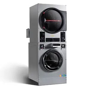 Máquina de lavar roupa operada por moedas, lavadora e secadora de roupas, equipamento de lavanderia comercial 22kg