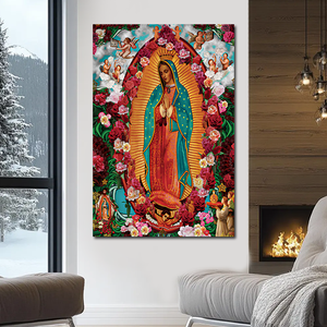 Venta al por Mayor <span class=keywords><strong>de</strong></span> Arte Mural <span class=keywords><strong>de</strong></span> Nuestra Señora <span class=keywords><strong>de</strong></span> <span class=keywords><strong>Guadalupe</strong></span> con Rosas, Lienzo Impreso con la <span class=keywords><strong>Virgen</strong></span> María, Arte Religioso Cristiano para Decoración del Hogar - Product Image 2