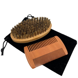 مجموعة فرش شعبية عالية الجودة للعناية بالجمال وخشب الكمثرى من الخيزران الطبيعي للرجال - Product Image 1