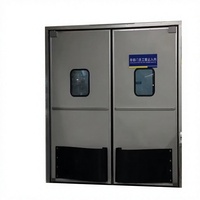 Porte battante bidirectionnelle en acier inoxydable OEM à double action pour cuisine d'hôtel et cantine