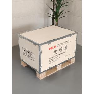 Caja de Madera Natural para Embalaje General, Color Gris Claro, Plegable, Desmontable, con Correas de Acero, Calidad de Exportación - Product Image 1