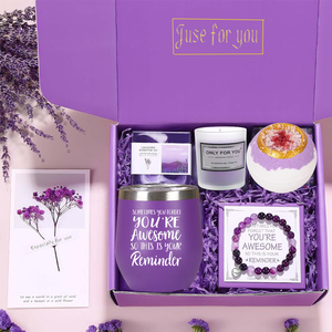 Vaso de lavanda para mujer, juegos de regalo de baño y ducha relajantes, regalo de cuidado personal, regalos únicos de feliz cumpleaños, Idea para mamá, mujer, Girlfr - Product Image 4