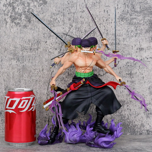 Roronoa โมเดลโมเดล Zoro ขนาด30ซม. โมเดล PVC ชิ้นเดียวจากอะนิเมะสามหัวหกแขนมีดเก้าชิ้นไหล - Product Image 3