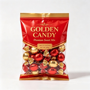 Sachets PE thermoscellables anti-oxydation de qualité alimentaire <span class=keywords><strong>à</strong></span> 3 soudures latérales, directement de l'usine, avec impression personnalisée pour malt, sucre, lait, bonbons durs, sushis - Product Image 1