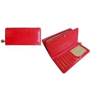 Portefeuille de luxe pour femme, en cuir PU rouge, avec fermeture éclair, pochette pour <span class=keywords><strong>carte</strong></span>-cadeau, idéal pour les promotions - Product Image 1