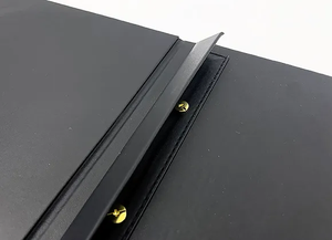 Customized Logo Black Leather Menu Book A4 Food Menu <b>Folder</b> with Screw Binding Restaurant Menu Cover - Product Image 4