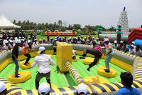 Juego Inflable de Obstáculos Giratorio para Carnaval, Tipo Wipeout
