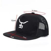 Gorra Trucker con Bordado Personalizado, Transpirable, de Copa Dura, Personalización de Logotipo, Seis Paneles, Visera Plana, Estilo Hip-Hop, Malla Ajustable