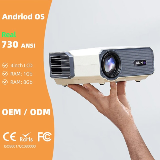 Professional Dust Proof Android Smart TV Projector 4K Ultra HD Auto Keystone Correction Short Throw Distance 30000 Hours LED 750