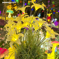 Lumières LED artificielles en forme de lys pour l'extérieur et l'intérieur, pour Noël, les remises de diplômes, le jardin, résistantes aux UV, imperméables, pour les événements et les fêtes