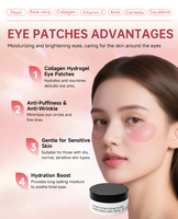 Marque privée Coussinets pour cernes Anti-rides Caféine Gel de cristaux Hydrogel Patch pour les yeux Collagène