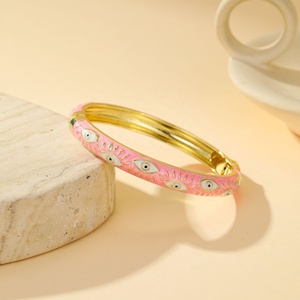 Joyería Étnica Vintage de Aleación con Esmalte Cloisonné de Goteo de Aceite, Ojo de Diablo, para Pulsera de Mujer con Cierre de Presión - Product Image 4