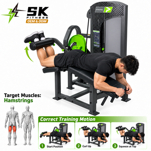 เครื่องบริหารกล้ามเนื้อขาแบบนอนคว่ำ รุ่น SK-PR25 สำหรับยิมเชิงพาณิชย์ เหมาะสำหรับการฝึกความแข็งแรงของกล้ามเนื้อแฮมสตริง ใช้ได้ทั้งในยิมและฟิตเนสเซ็นเตอร์ - Product Image 3