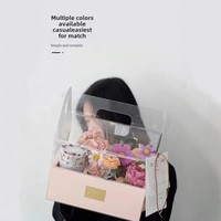 Boîte Cadeau PVC Transparente pour Gâteaux et Fleurs, Boîte de Présentation Fruits Étanche en Papier avec Revêtement