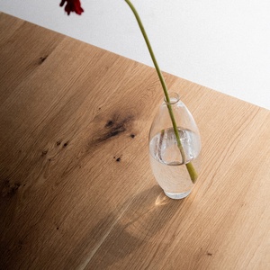 Modern Minimalist <b>Solid</b> White Oak Rectangular Dining <b>Table</b> with Large Board Assembly Required - Product Image 3