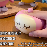Jouet anti-stress souple en PU en forme d'œuf de dessin animé, jouet à presser à récupération lente, décoration de bureau