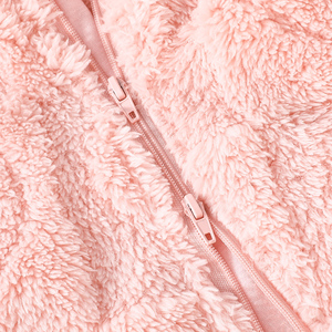 Mono de bebé de felpa tejida cálido para invierno con cremallera fácil de poner, diseño con capucha adorable, ODM, múltiples colores a elegir - Product Image 6