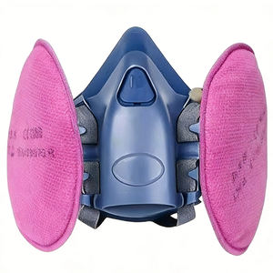 Filtres en coton roses pour demi-masque <span class=keywords><strong>respiratoire</strong></span> 7502 – Protection <span class=keywords><strong>respiratoire</strong></span> professionnelle contre la poussière, les fumées et les produits chimiques – Silicone - Product Image 1