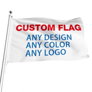 Drapeaux publicitaires de fabricant pour cour, bannières 90*150cm, sublimation, drapeau vierge personnalisé - Product Image 2