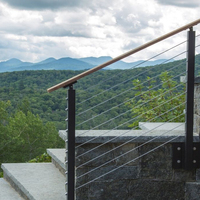 EKOO METAL Einfaches Design Edelstahl-Deck-Drahtseil-Geländer